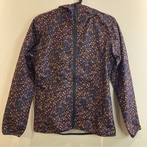 HERSCHEL Sz S Voyage Wind Ditzy Floral Hooded Pockets Zip Up Windbreaker  Jacket